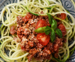 Spaghettis courgettes et tomate